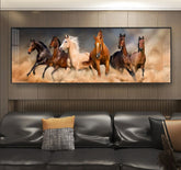 TPFLiving XXL Riesen Poster Leinwand / Breitbildformat - Wilde Pferde - / mehrere Motive in verschiedenen Größen - OHNE Rahmen - Modell A